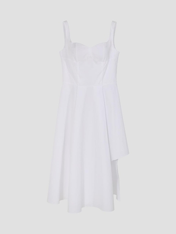 Unbalance drape maxi dress WHITE WBCSOP006WH