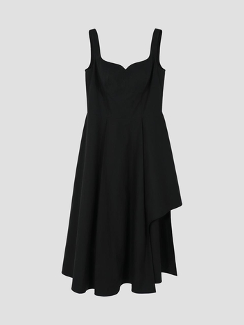 Unbalance drape maxi dress BLACK WBCSOP006BK