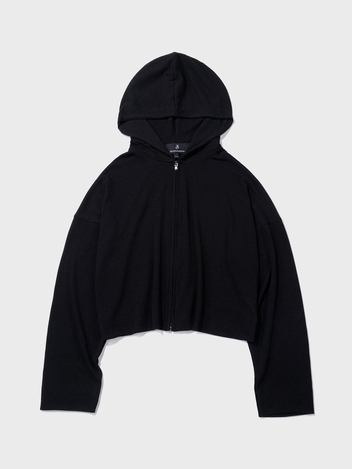 Sheer zip-up hoody (Black)