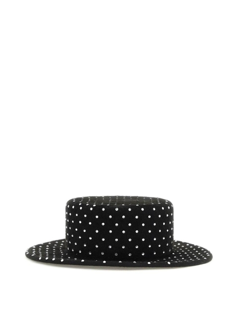 Ruslan baginskiy canotier hat with rhinestones CNT101 F DMD