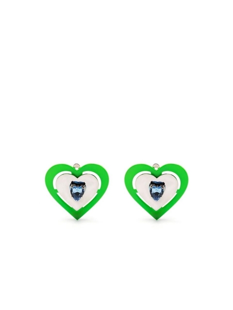 Jewellery Safsafu NEON HEART EARRINGS GREEN