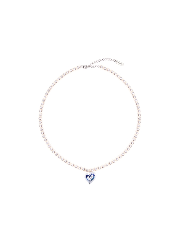 An078 S-Blue gradation pearl necklace