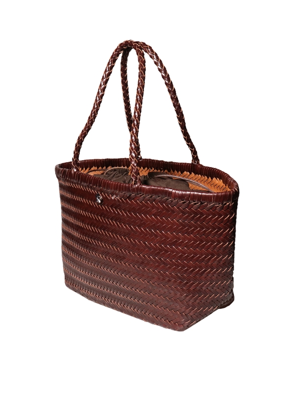 WILLOW DARK BROWN LEATHER BASKET BAG