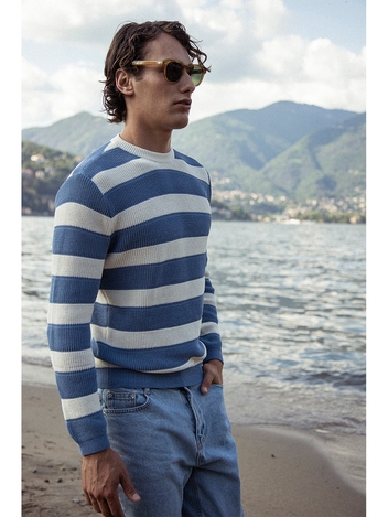 Striped Crewneck_Blue