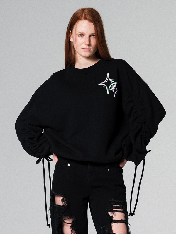 Twinkle Graphic Sweatshirt Black WBCFTP007BK