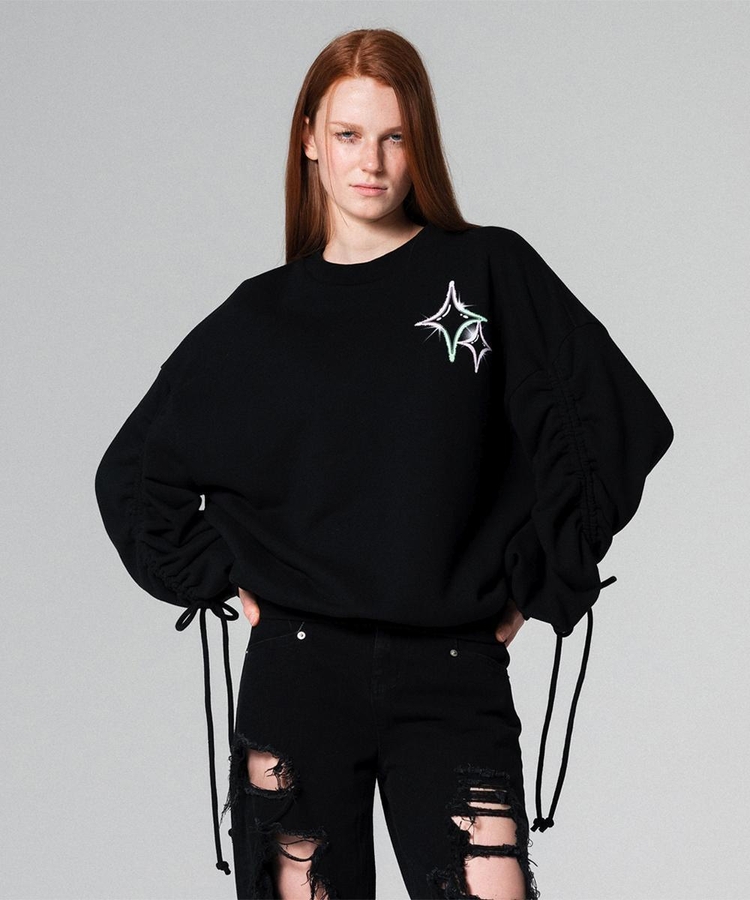 Twinkle Graphic Sweatshirt Black WBCFTP007BK