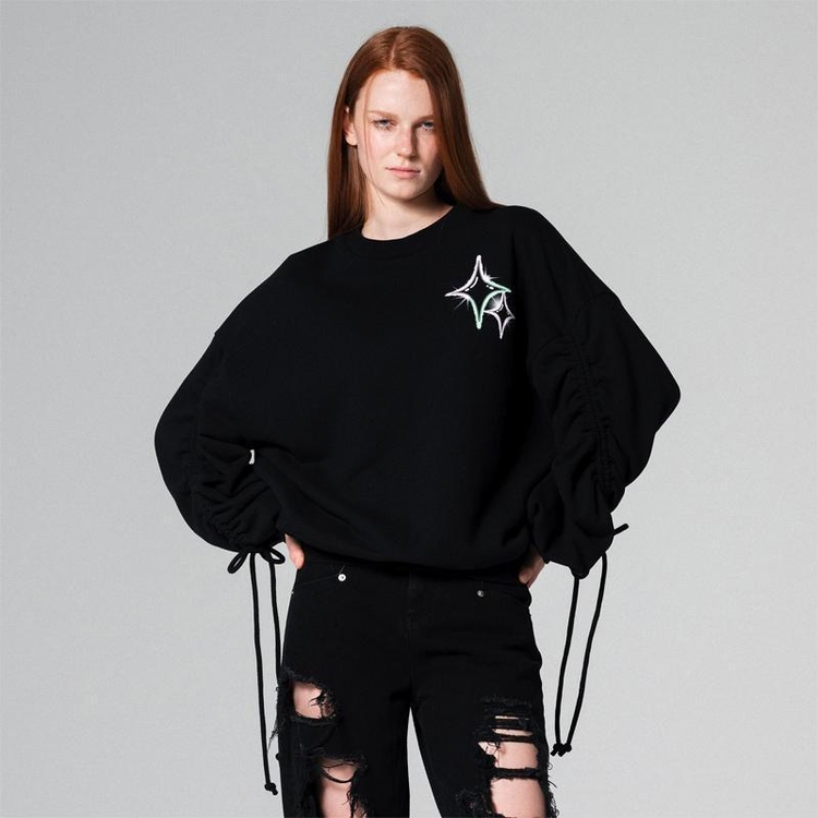 Twinkle Graphic Sweatshirt Black WBCFTP007BK