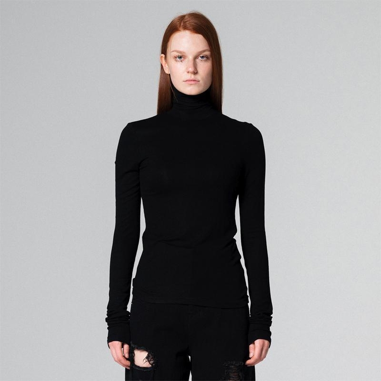 High-Neck Jersey Top Black WBCFTP004BK