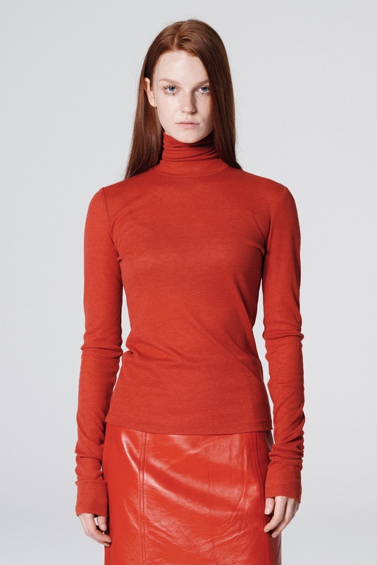 High-Neck Jersey Top Red WBCFTP004RD