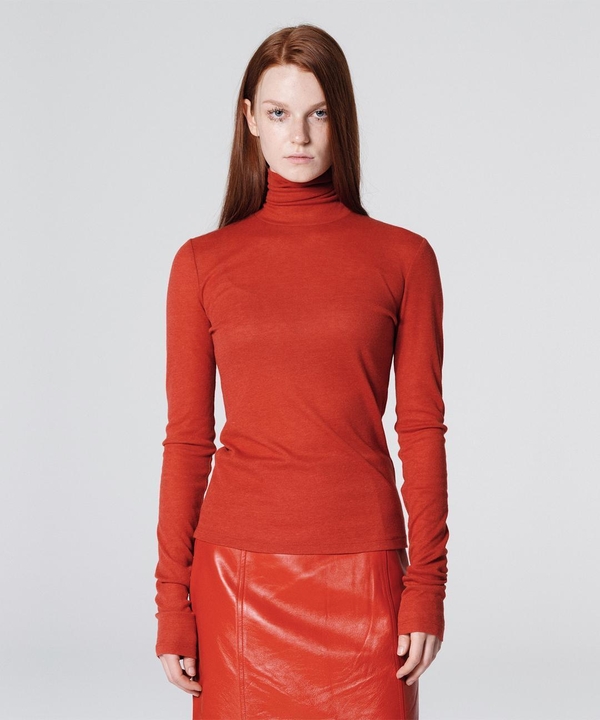 High-Neck Jersey Top Red WBCFTP004RD