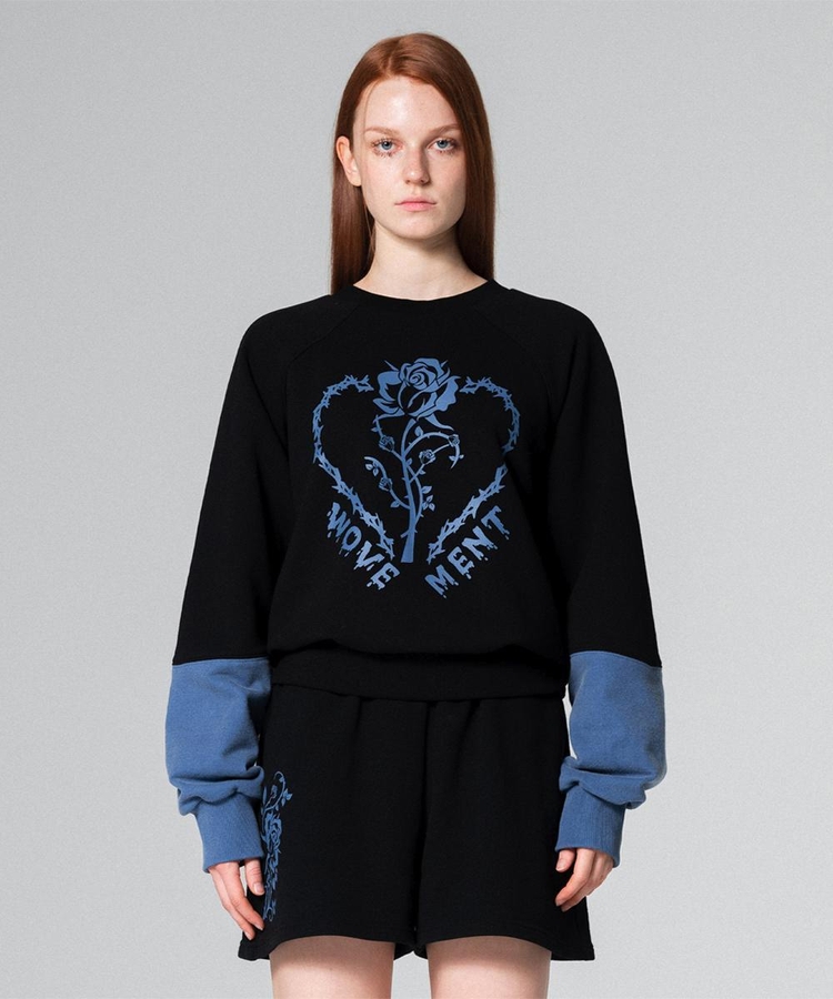 Roses Among Thorns Graphic Sweatshirt Black WBCFTP006BK