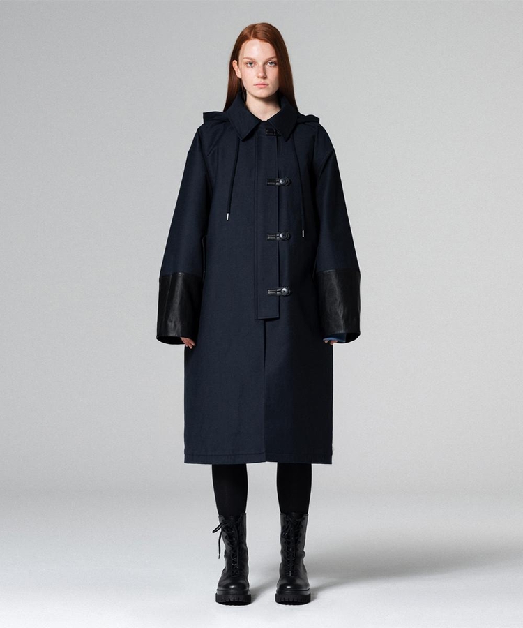 Maxi hoody trench coat Navy WBCFCT001NV