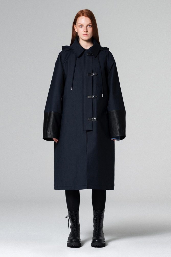 Maxi hoody trench coat Navy WBCFCT001NV