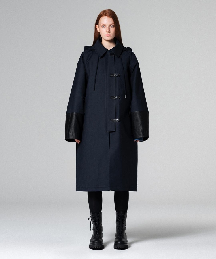 Maxi hoody trench coat Navy WBCFCT001NV