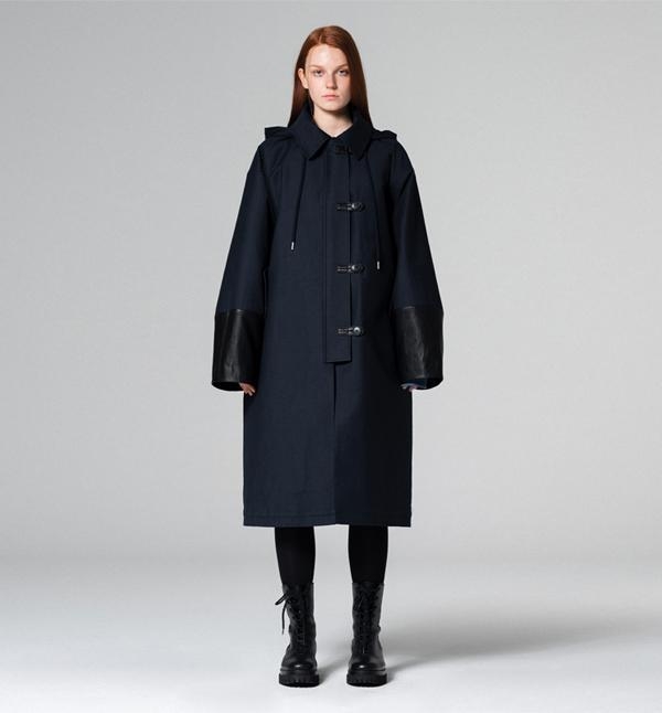 Maxi hoody trench coat Navy WBCFCT001NV