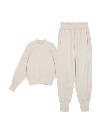 COLOUR PUFF SWEATSHIRT SET UP BEIGE WBCSST001BE