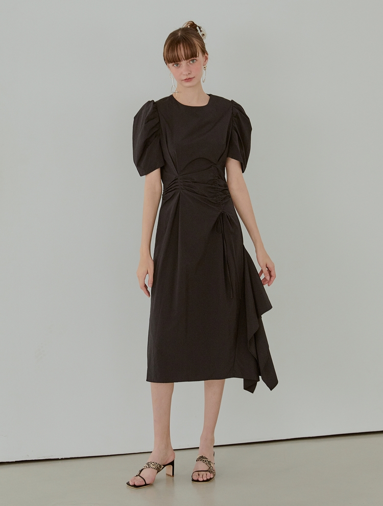 [리퍼브]Pintuck String Dress, Black