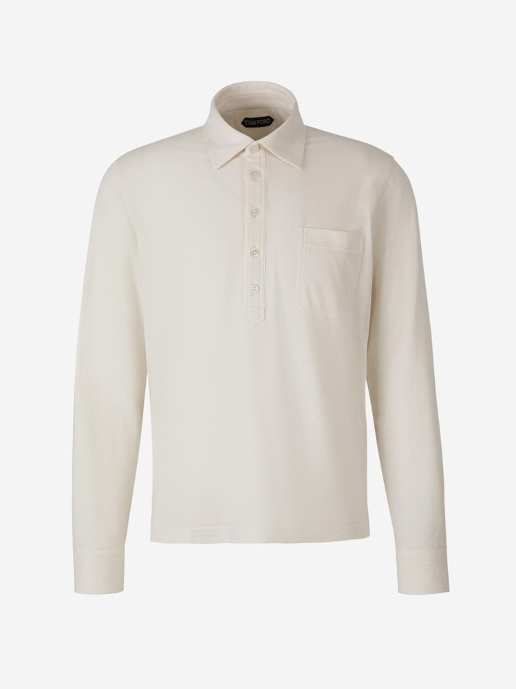 톰 포드 Plain Silk Polo Shirt JLP001-JMC003S23SILK