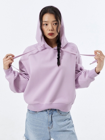 Dolman Cropped Hooded T-Shirt - Lavender
