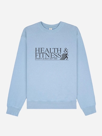 스포티앤리치 헬스 앤 피트니스 로고 맨투맨 CR834 SKY BLUE