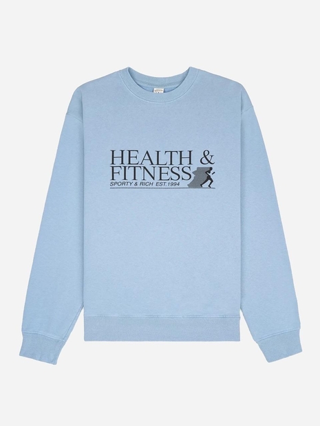 스포티앤리치 헬스 앤 피트니스 로고 맨투맨 CR834 SKY BLUE