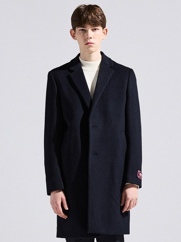 캐시미어 혼방 tailored Coat 네이비