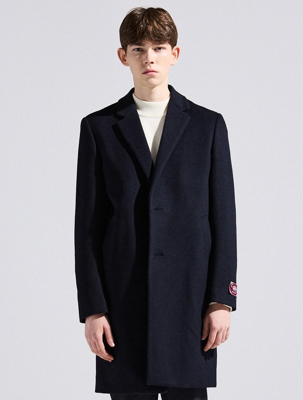 캐시미어 혼방 tailored Coat 네이비