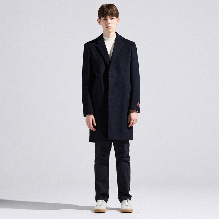 캐시미어 혼방 tailored Coat 네이비