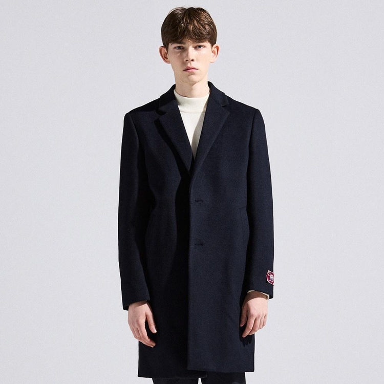 캐시미어 혼방 tailored Coat 네이비