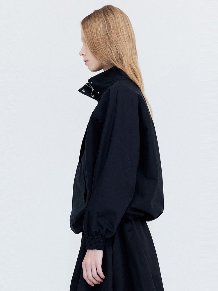 Half Zip-up Anorak_Black