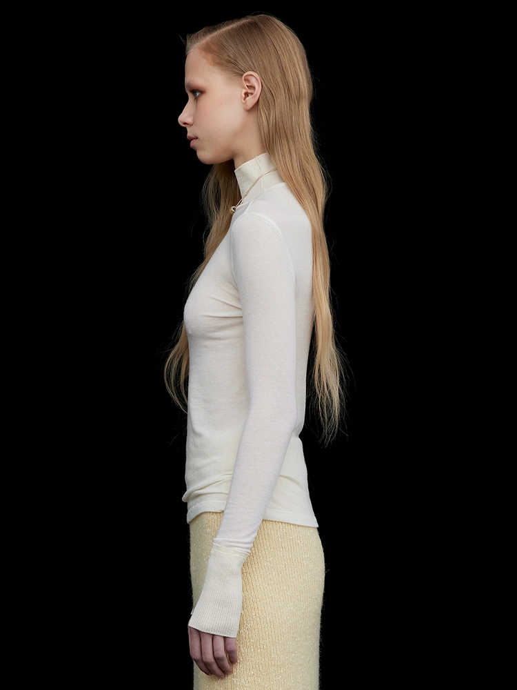 Wool Knit Half Turtleneck-T_Ivory