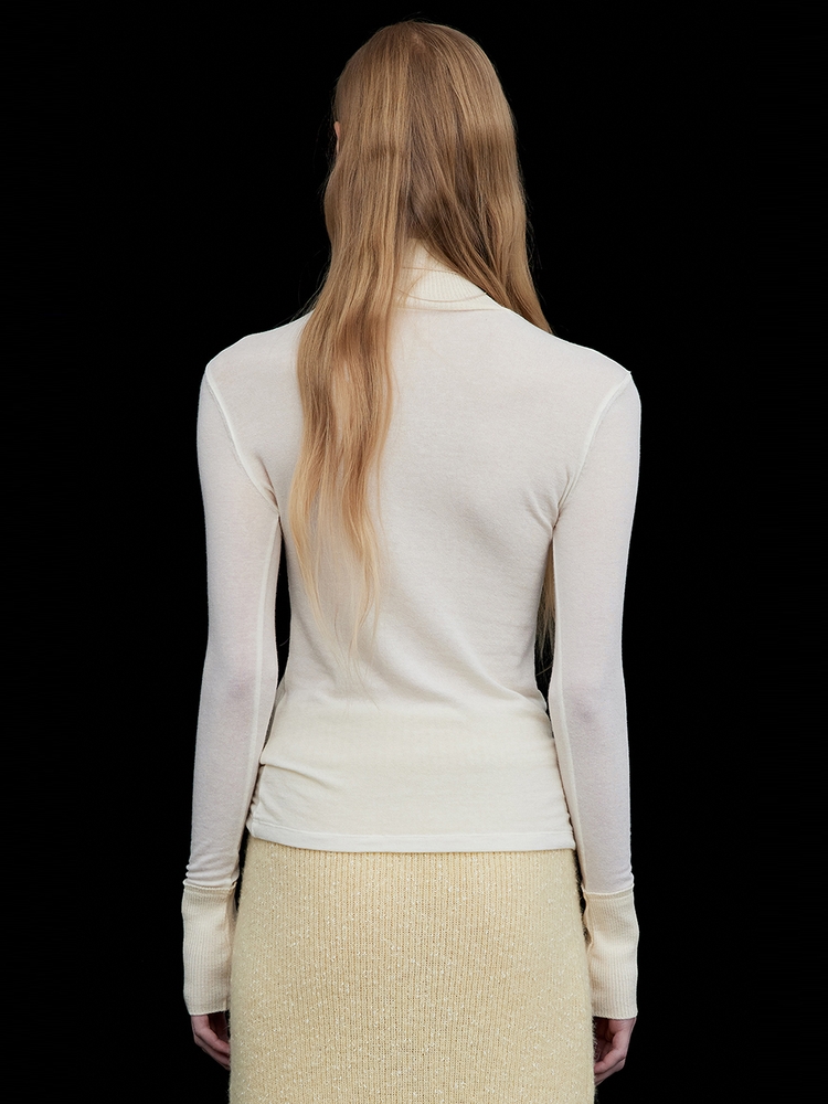 Wool Knit Half Turtleneck-T_Ivory