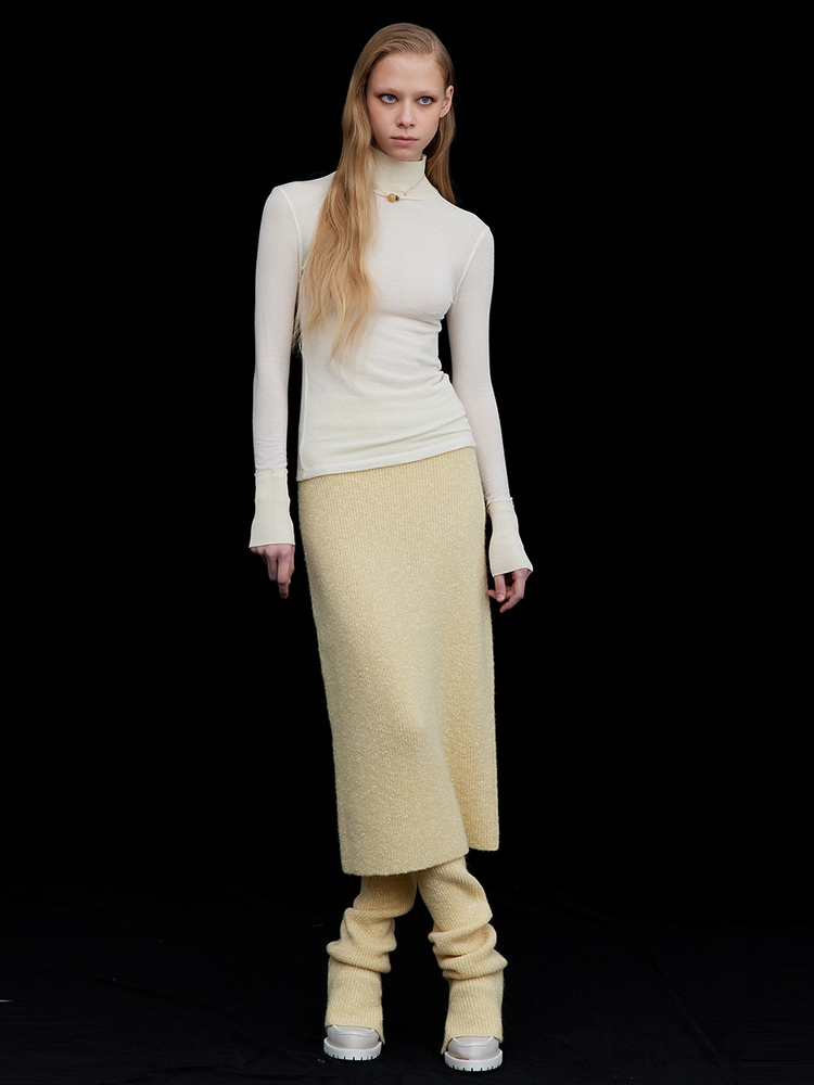 Wool Knit Half Turtleneck-T_Ivory