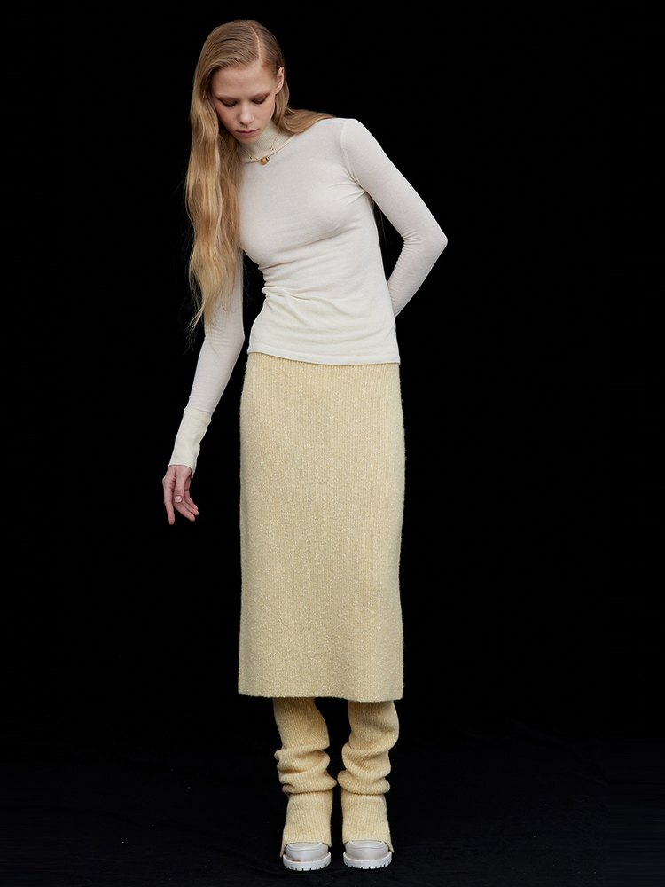 Wool Knit Half Turtleneck-T_Ivory