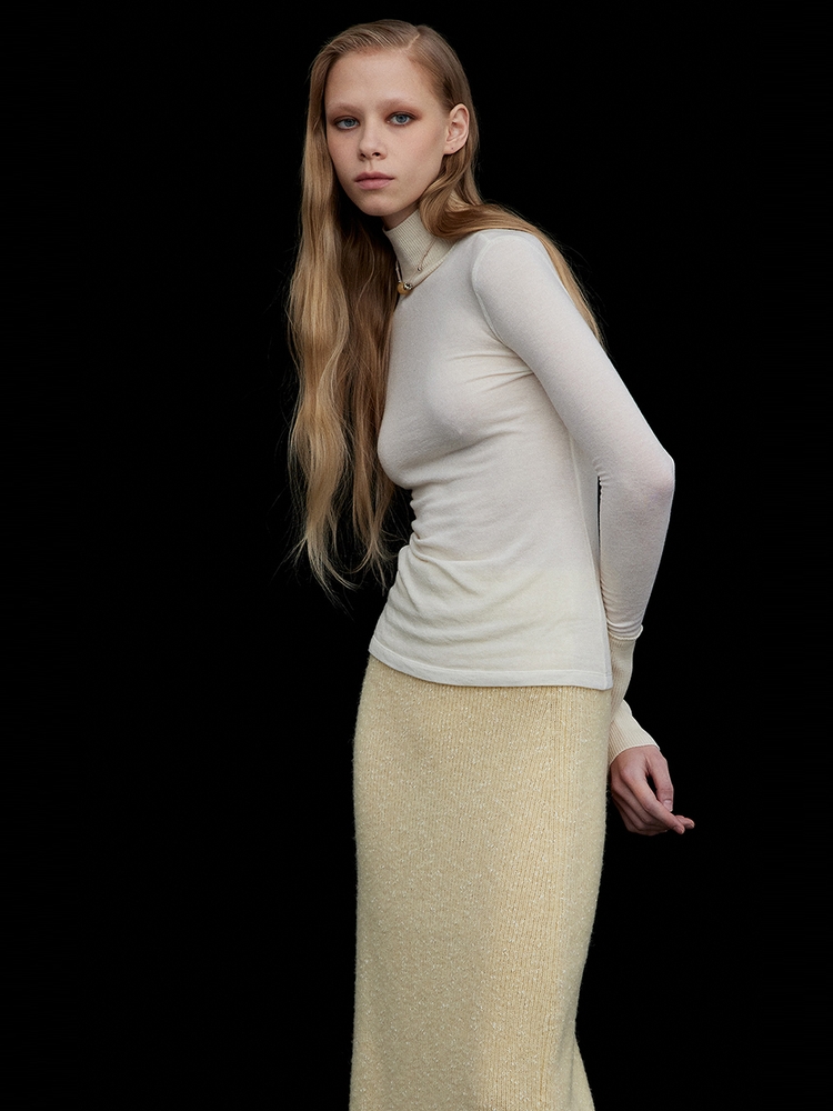 Wool Knit Half Turtleneck-T_Ivory