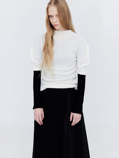 Boucle Half neck T_Ivory