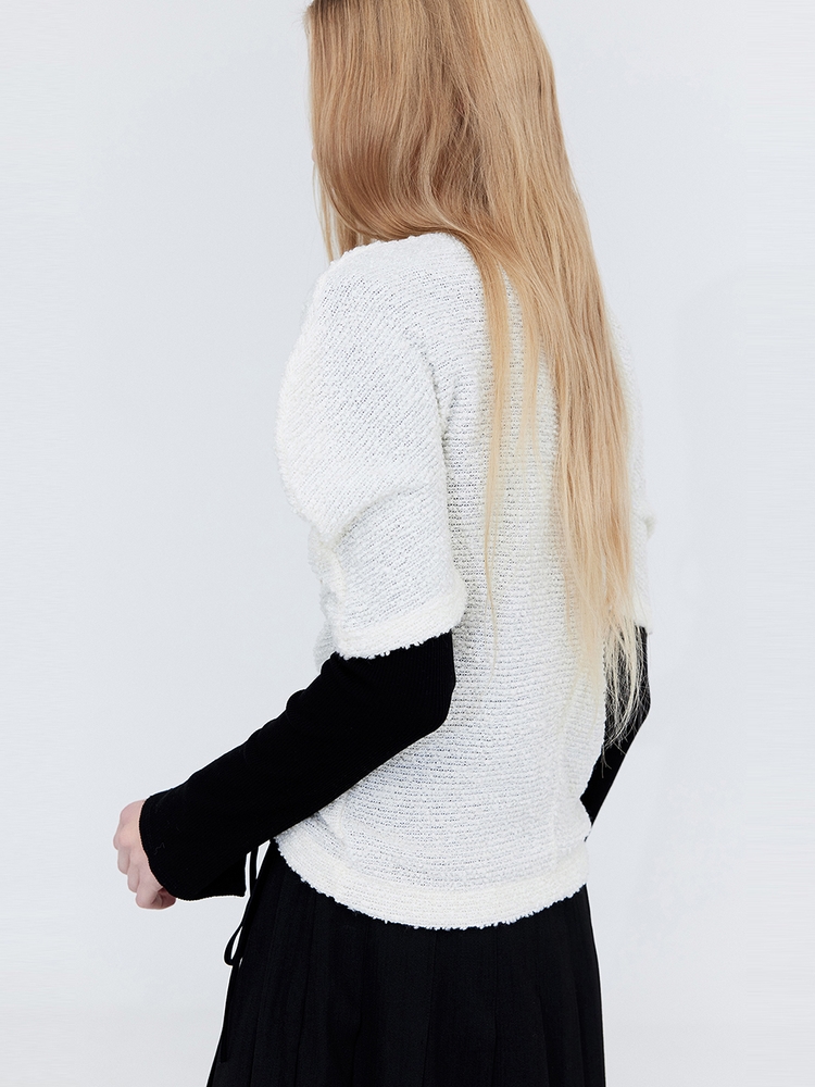 Boucle Half neck T_Ivory