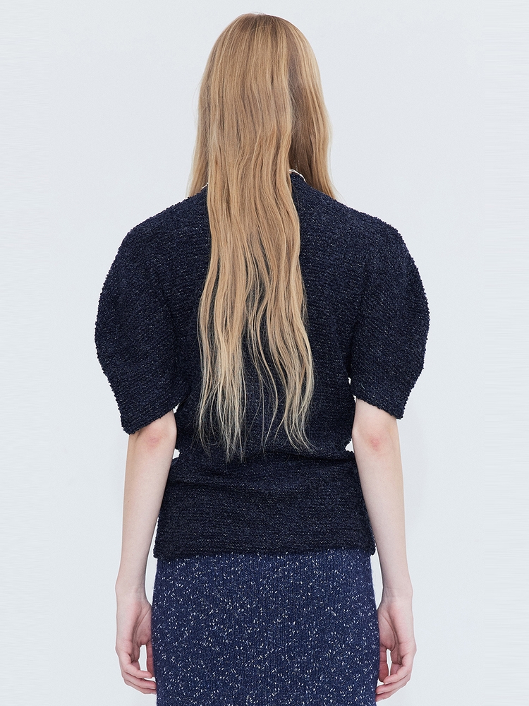 Boucle Half neck T_Navy