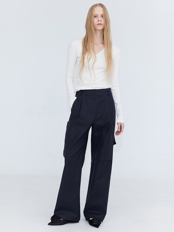 Slit Knit T_Ivory