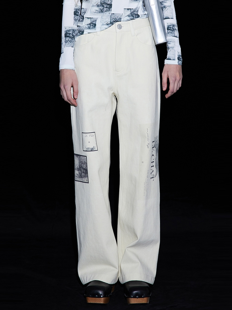 Waffle Straight Pants_Ivory