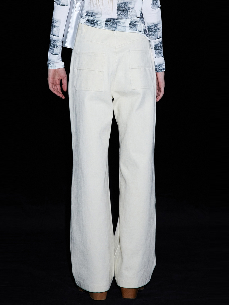 Waffle Straight Pants_Ivory