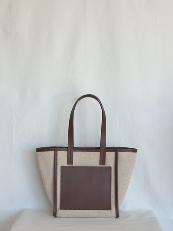 Daily Tote Bag (Leather&Canvas) / Brown