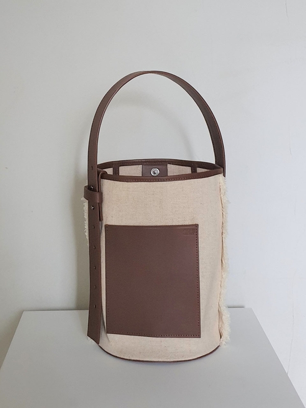 Daily Bucket Bag (Leather&Canvas) / Brown