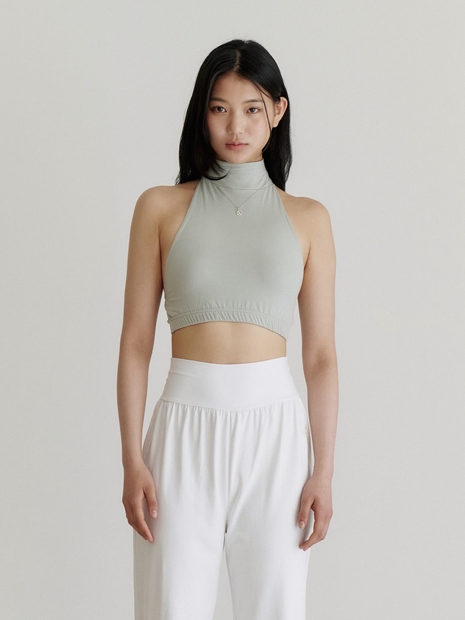 Vase Halter Nect Bra Top - Mist Green