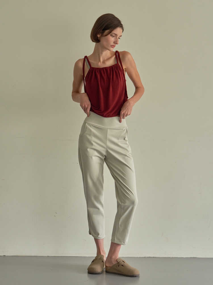 Simple Nu Straight Pants -Light Gray