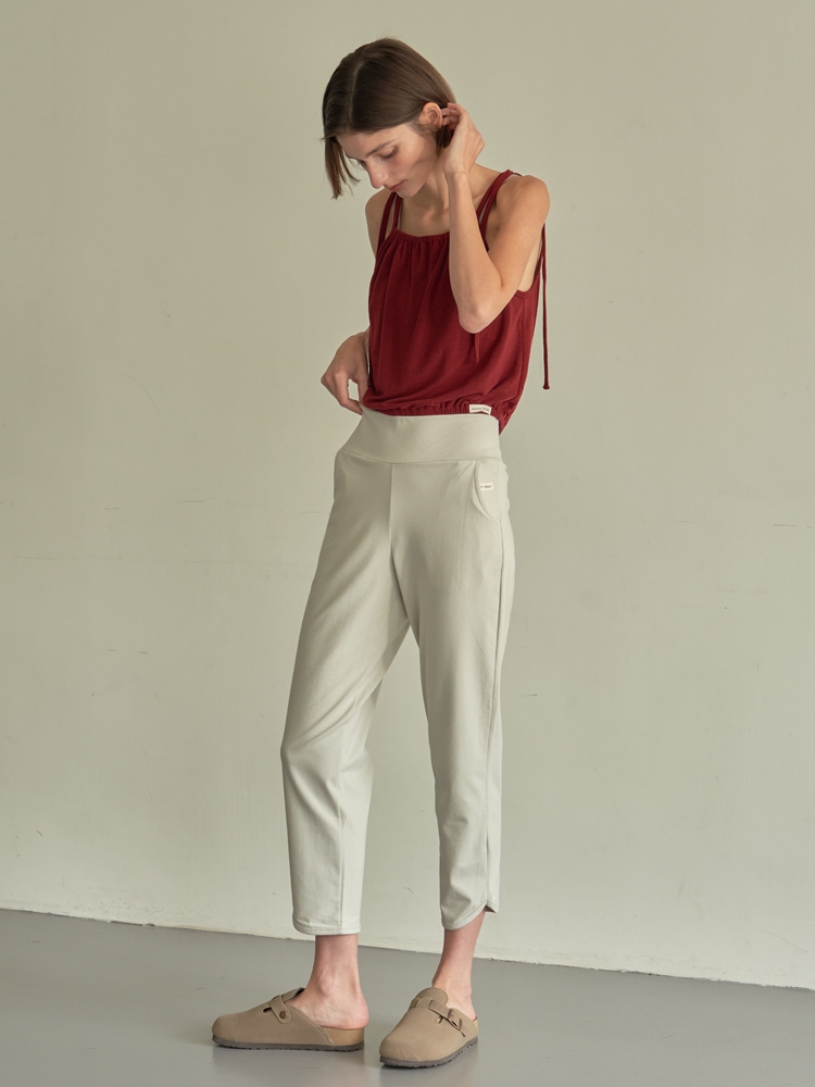 Simple Nu Straight Pants -Light Gray