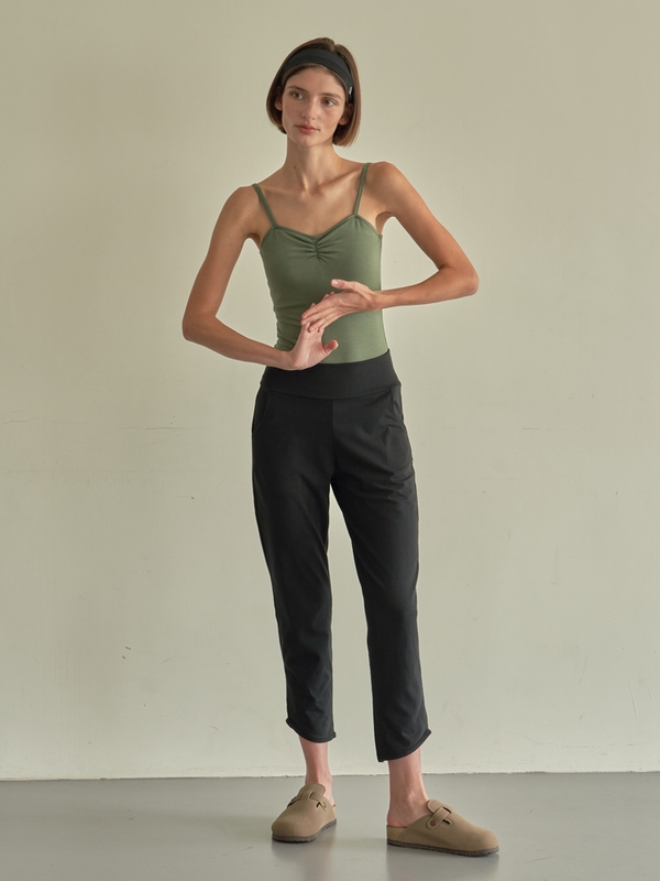 Simple Nu Straight Pants -Black