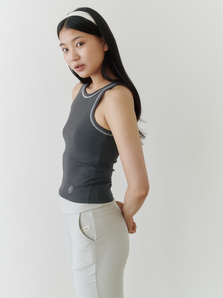 Pita Sleeveless Top - Charcoal