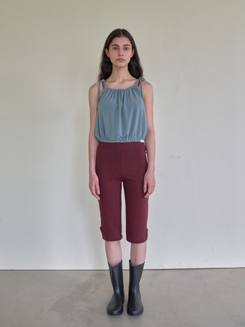 Cut-Out Mid-Length Pants - Wine