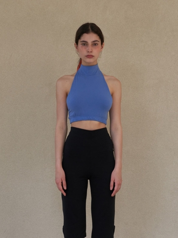 Vase Halter Nect Bra Top - Blueberry